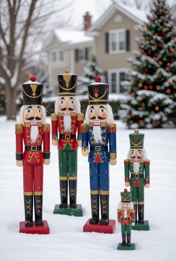 festive wooden nutcracker stakes