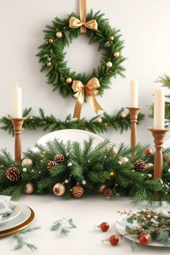 festive wreaths and garlands
