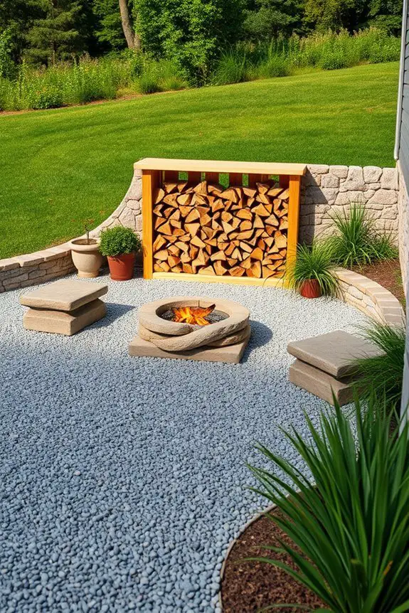 firewood storage enhances aesthetics