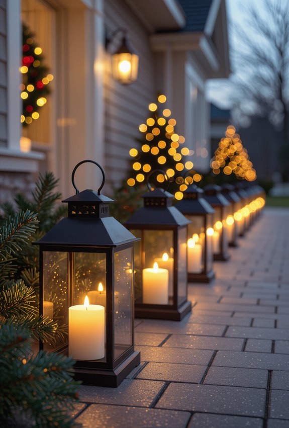 flickering battery lantern walkway guidance