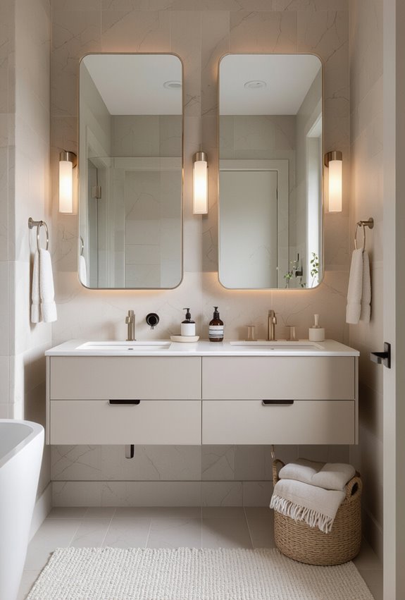 floating bedside moisture resistant cabinets