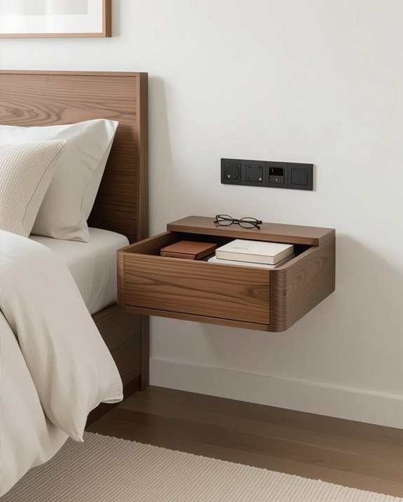 floating bedside storage solution