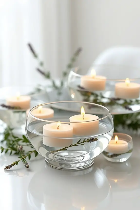 floating candles glass bowls