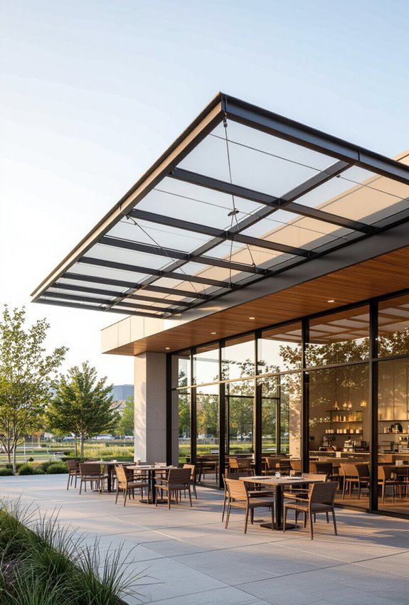 floating canopy cafe design