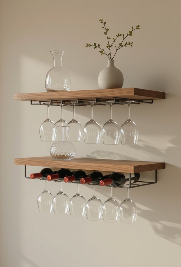 floating shelf wine storage