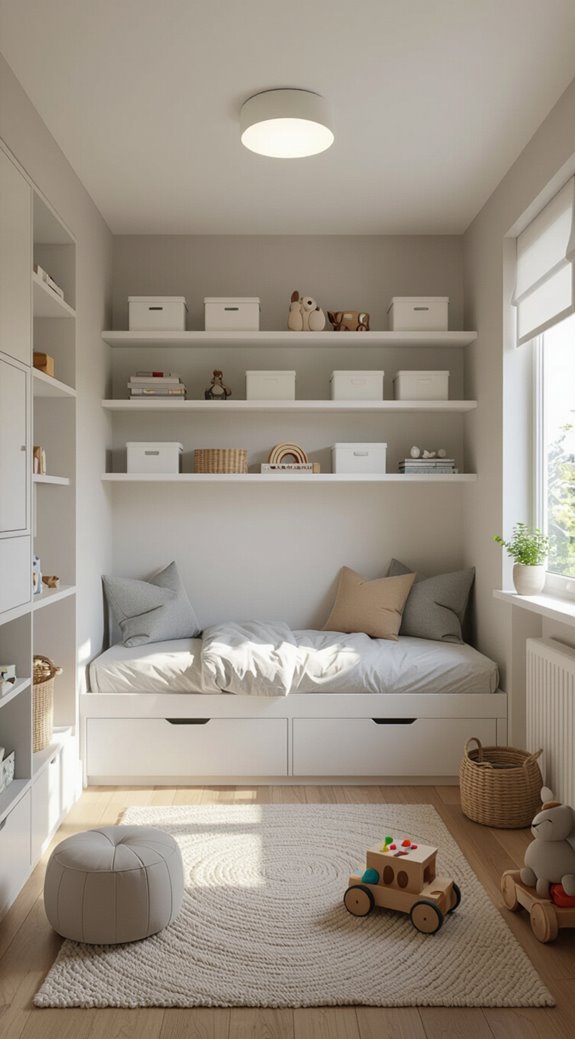 floating shelves for organization