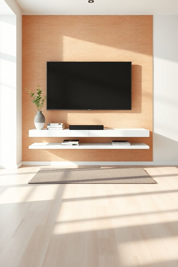 floating stand with panels