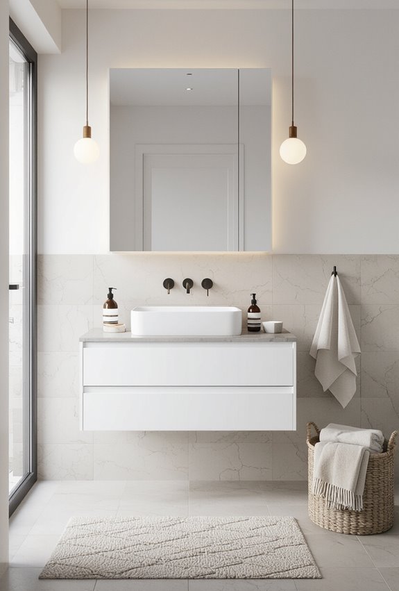floating vanity frees floorspace