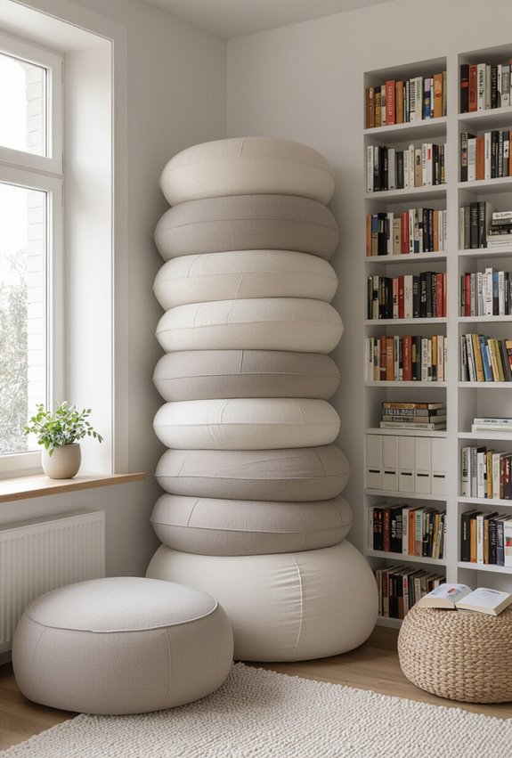 floor to ceiling cozy pouf