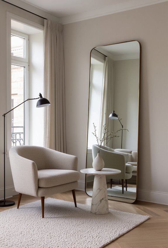 floor to ceiling mirrored expansion