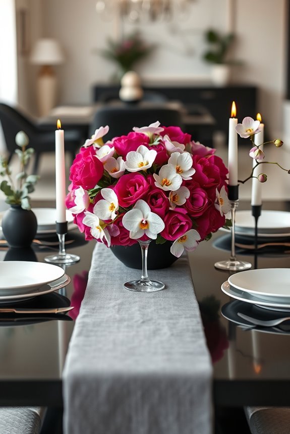 floral arrangements enhance dining