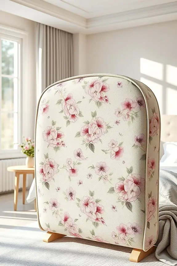 floral backrests enhance bedrooms