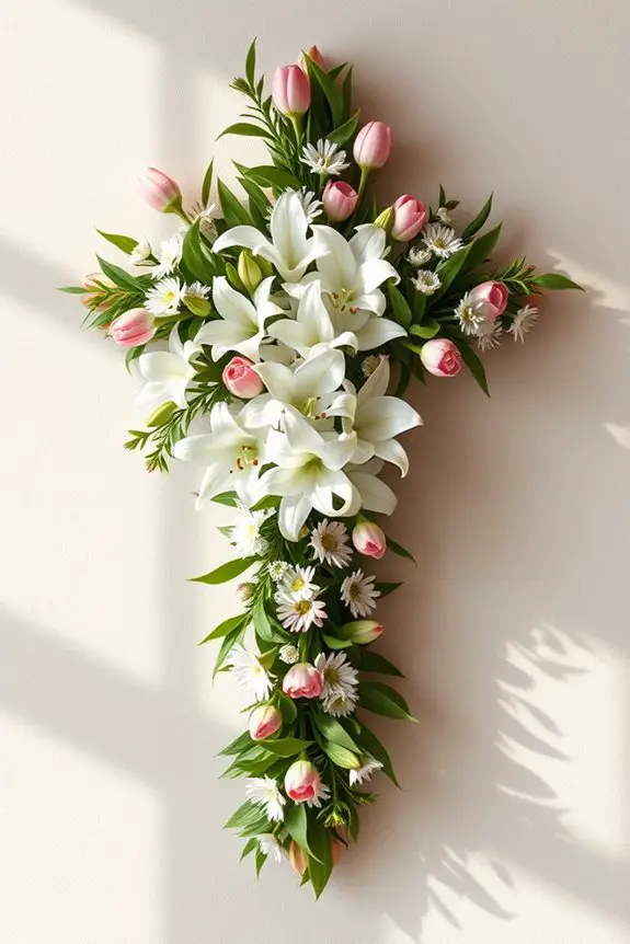 floral cross wall decor