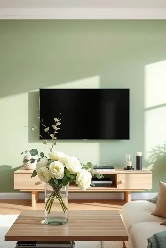 floral decor soft green