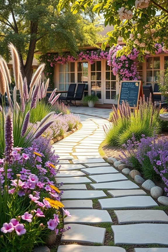 floral pathways enhance ambiance