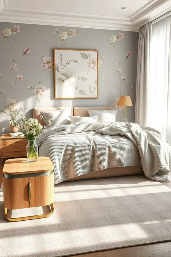 floral patterns on grey