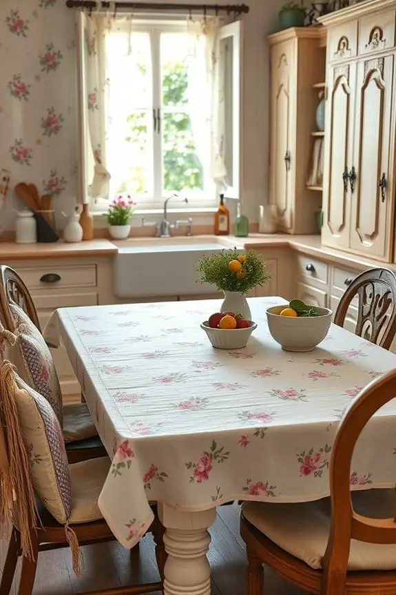 floral textiles enhance cottage charm