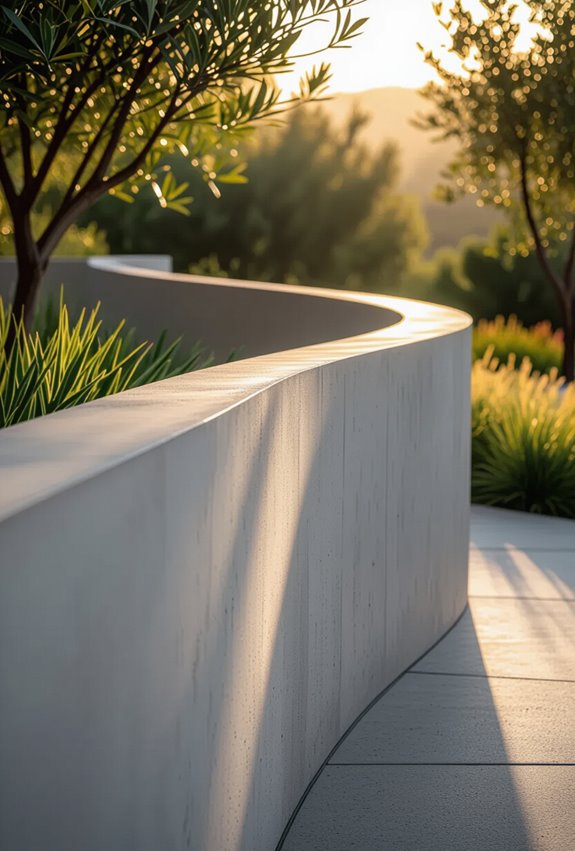 flowing curved cast concrete