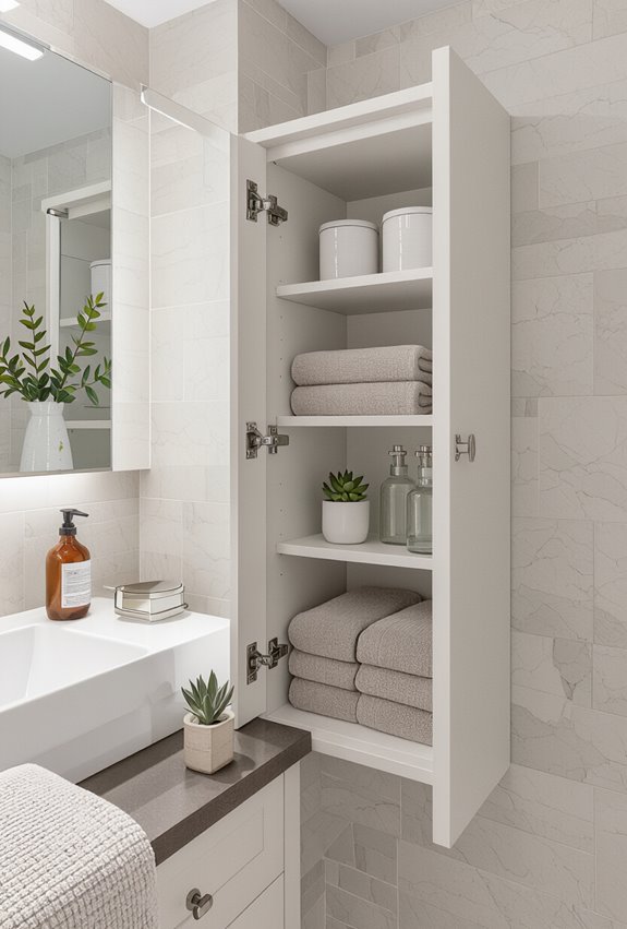 flush recessed moisture resistant storage