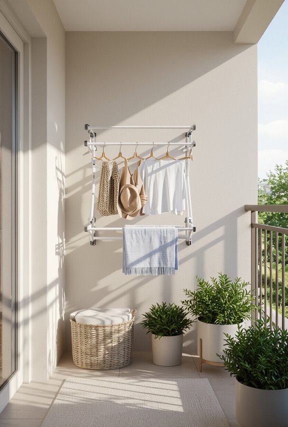 fold away wall mounted drying rack