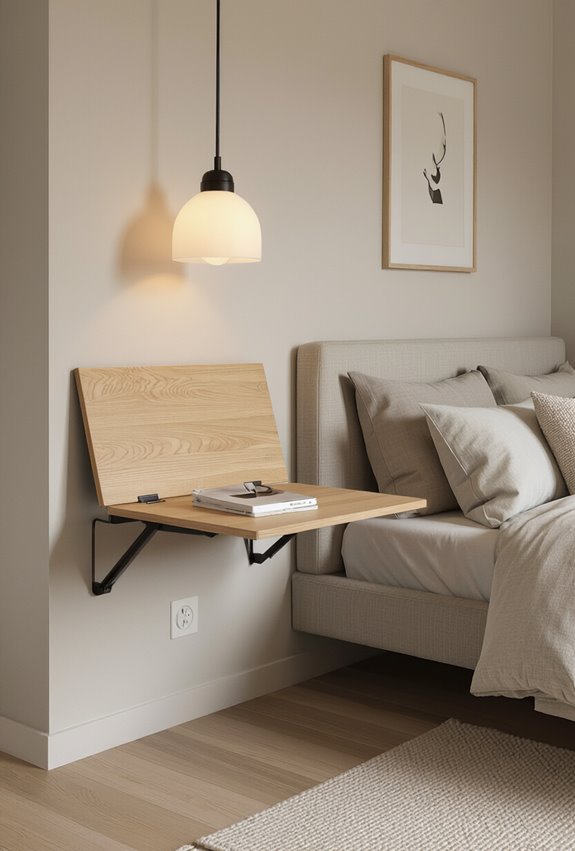 fold down bedside table