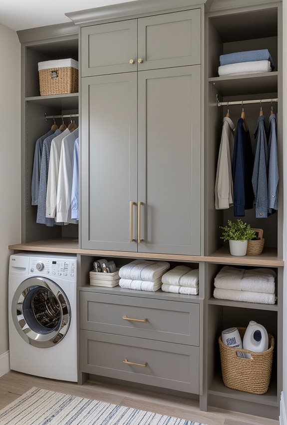 fold down cabinet ironing station