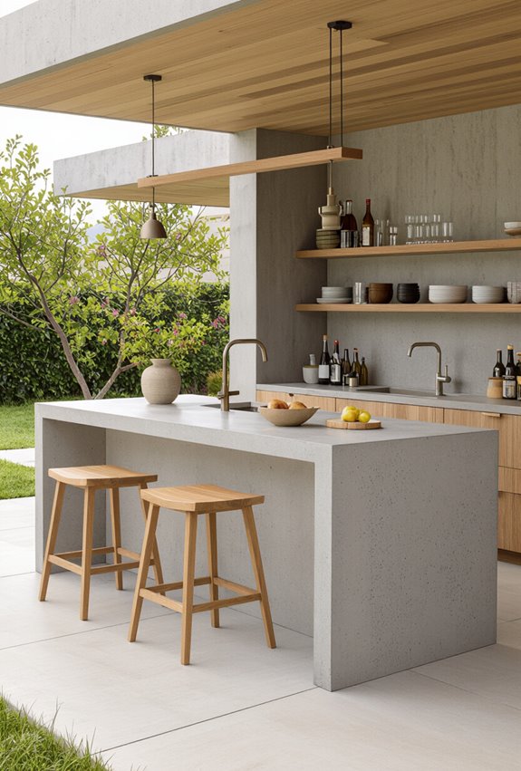 fold down weatherproof serving shelf