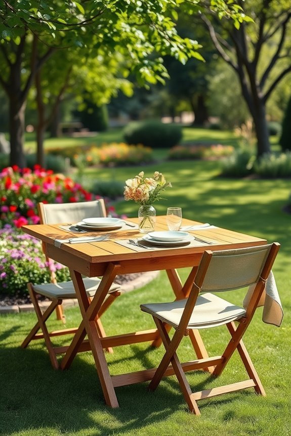 foldable table and chairs