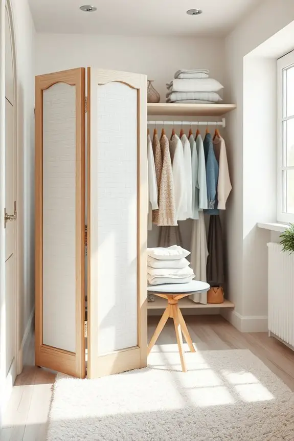 folding screens enhance dressing privacy