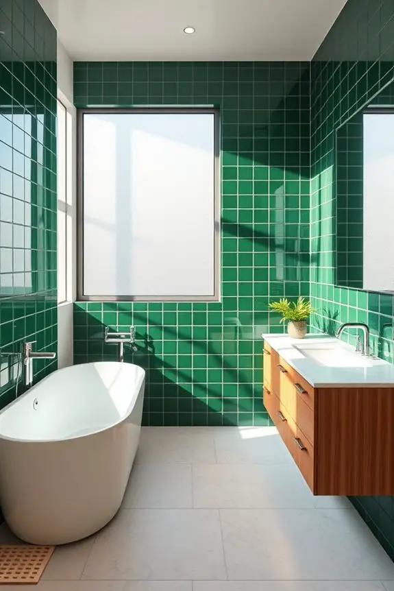 forest green bathroom elegance
