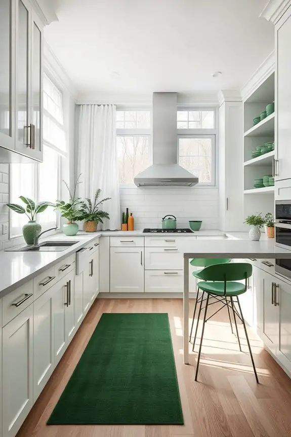 forest green kitchen accents