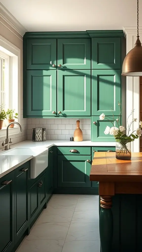 forest green kitchen elegance