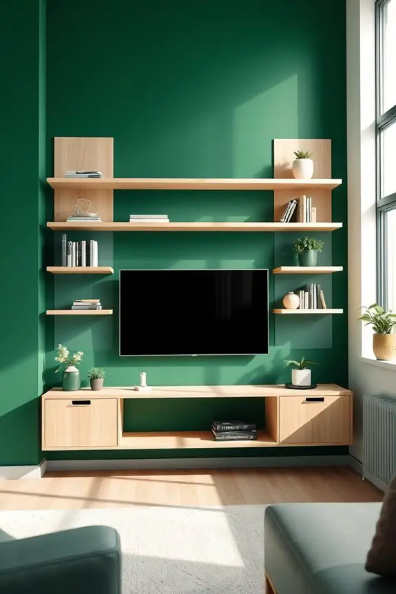 forest green shelving elegance