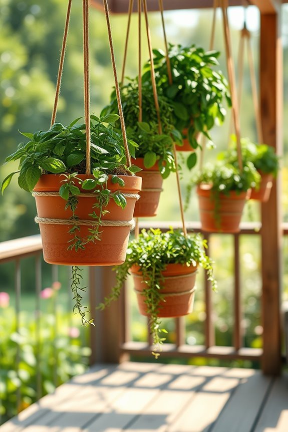 fragrant vertical herb display