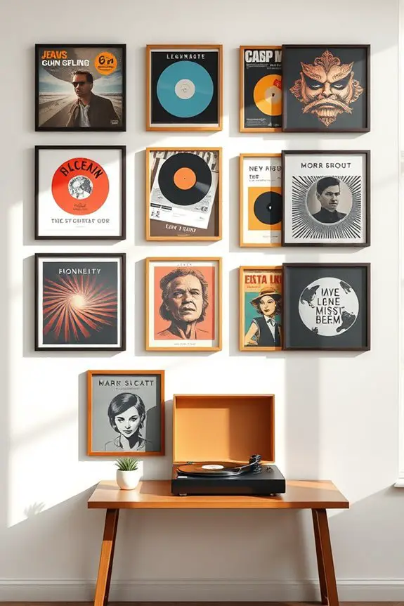 framed album cover display
