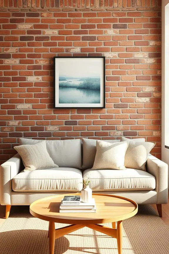 framed art enhances brick