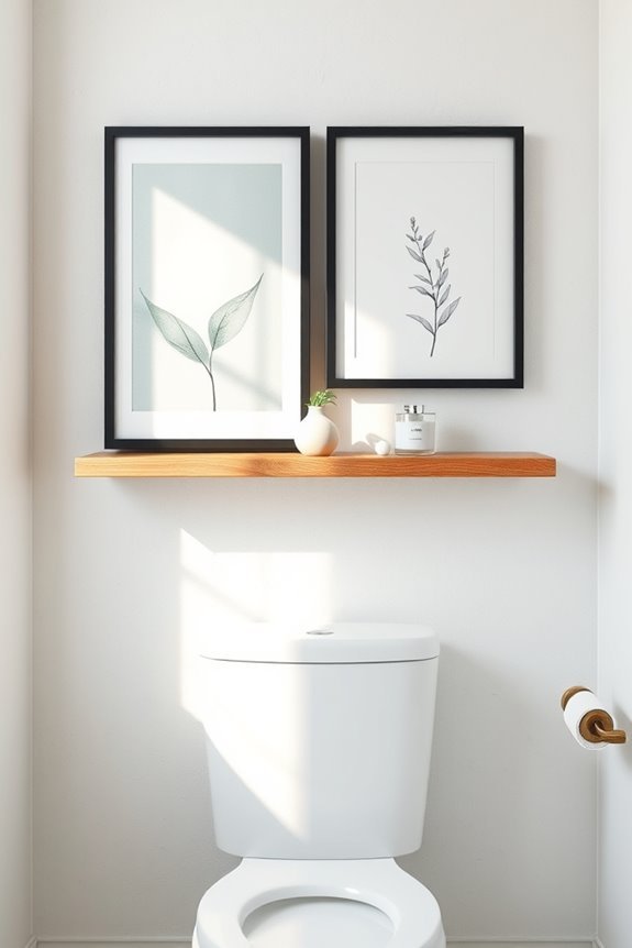framed artwork enhances bathrooms
