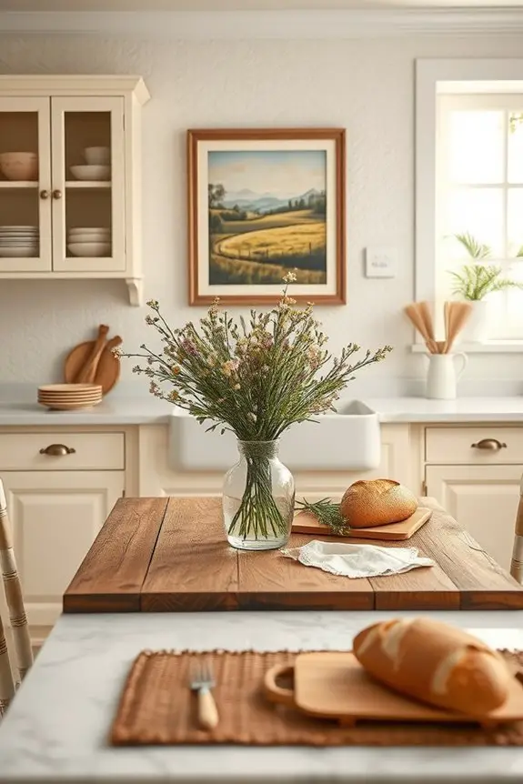 framed artwork enhances kitchens