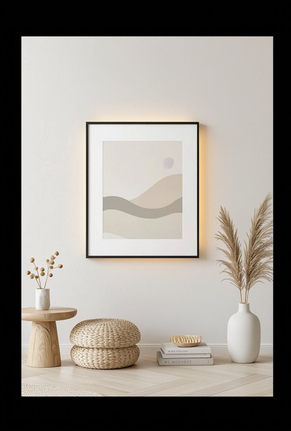 framed backlit ambient lighting