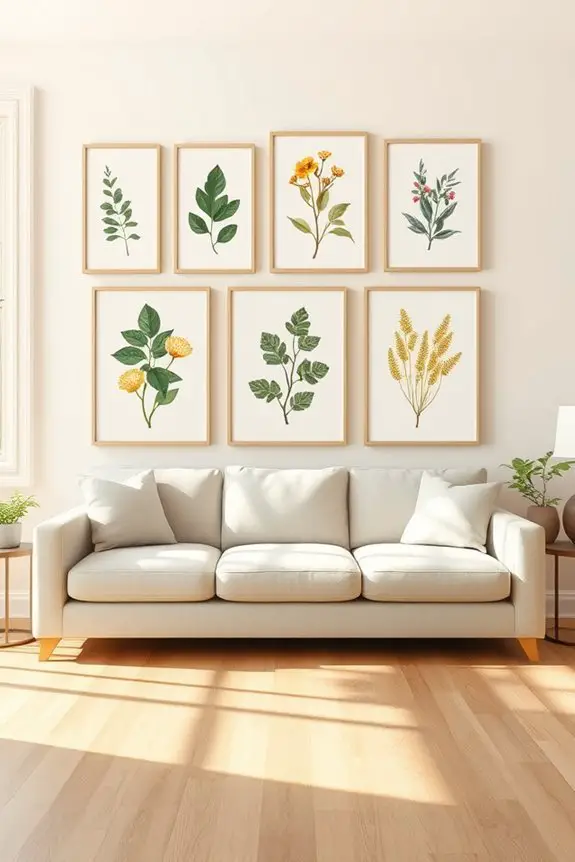 framed botanical prints decor