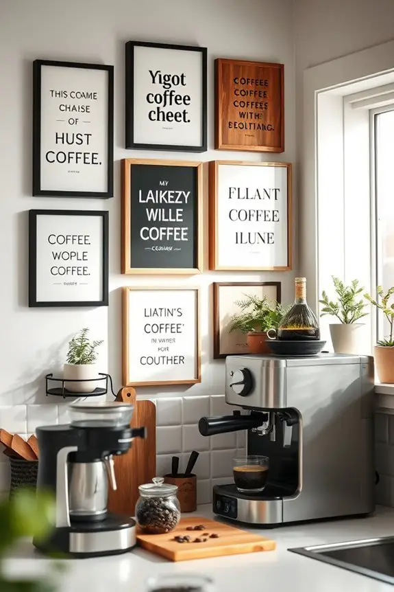 framed coffee quotes inspiration