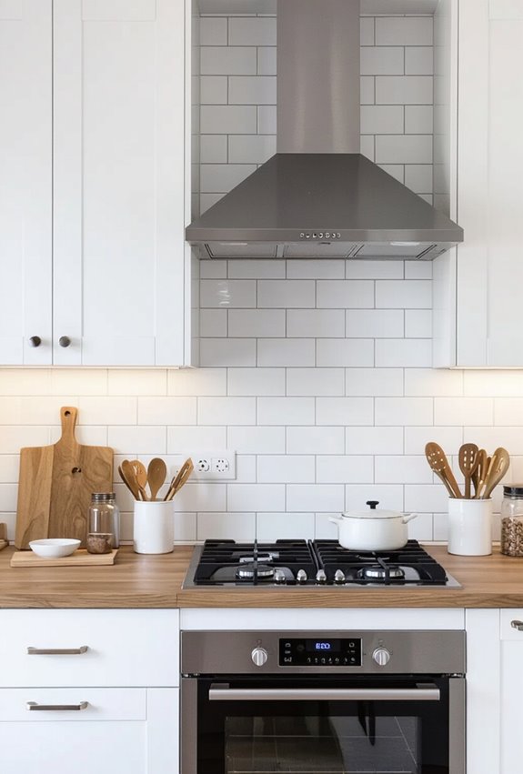 framed contrasting subway tile