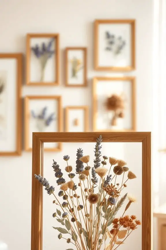 framed dried flower artistry