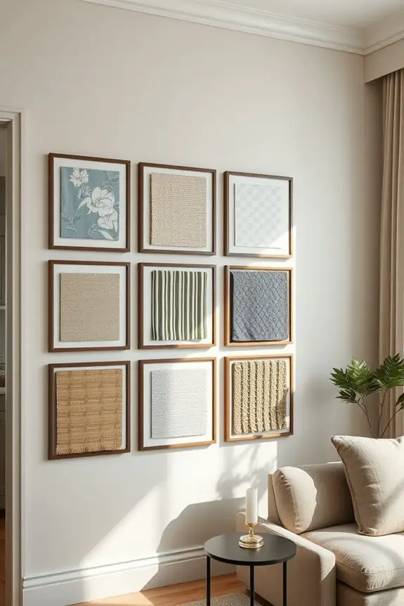 framed fabric wall art
