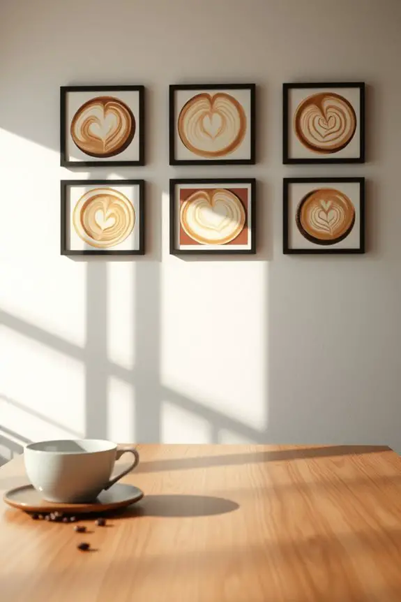 framed latte art decor