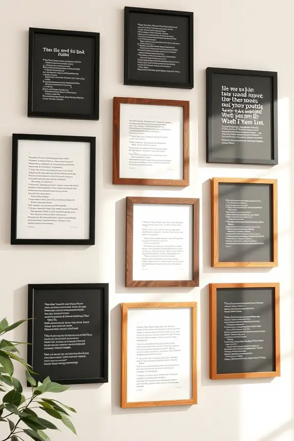 framed lyrics for decor
