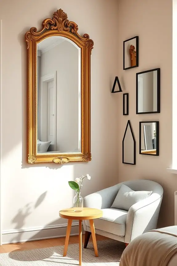 framed mirrors enhance depth