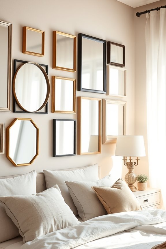 framed mirrors enhance room depth