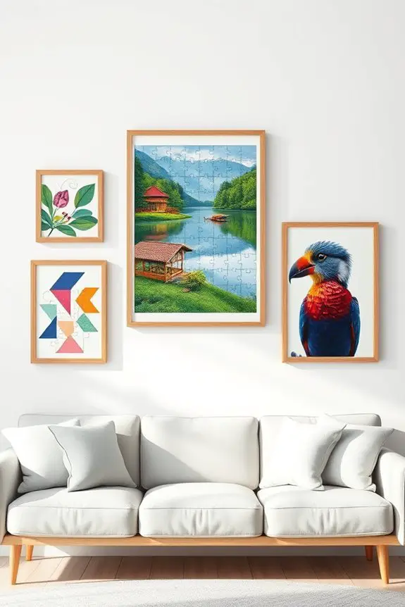 framed puzzle art decor