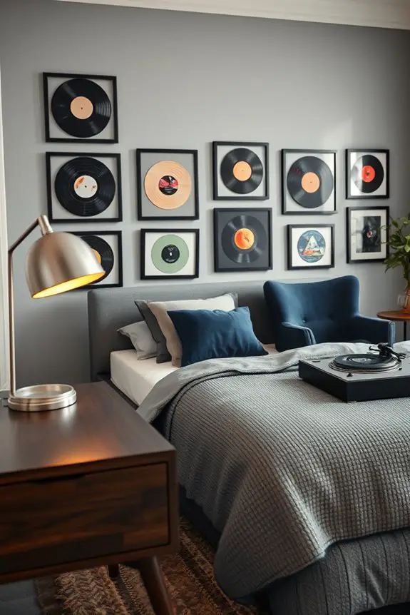 framed records for decor
